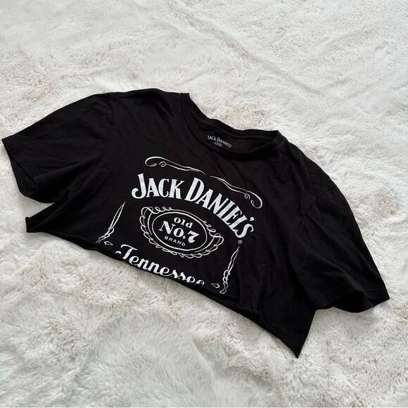 Jack Daniel’s Tennessee whiskey black oversized slouchy crop top - Picture 1 of 7